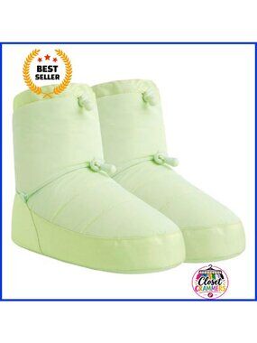 Lace-Up High Top Ballet Slippers Warm Up Booties Fleece Lined